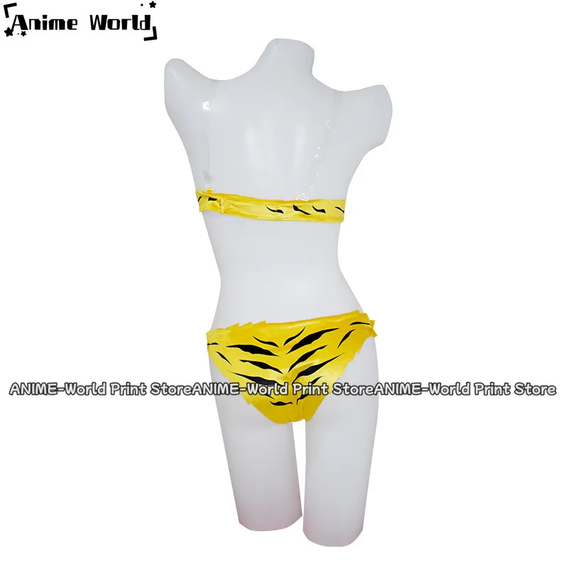 Anime Urusei Yatsura Lum Cosplay Costume Wig Leopard Print Swimwear Summer Day Bikini Woman Sexy Kawaii Carnival Party Suit