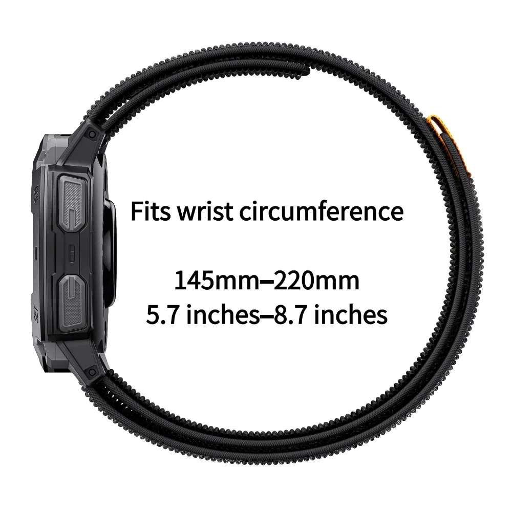 Nylon Loop Watch Strap for Garmin Instinct 2/2X/3, 22mm 26mm Metal-Free Hook & Loop Sport Band, Lightweight Breathable Replace