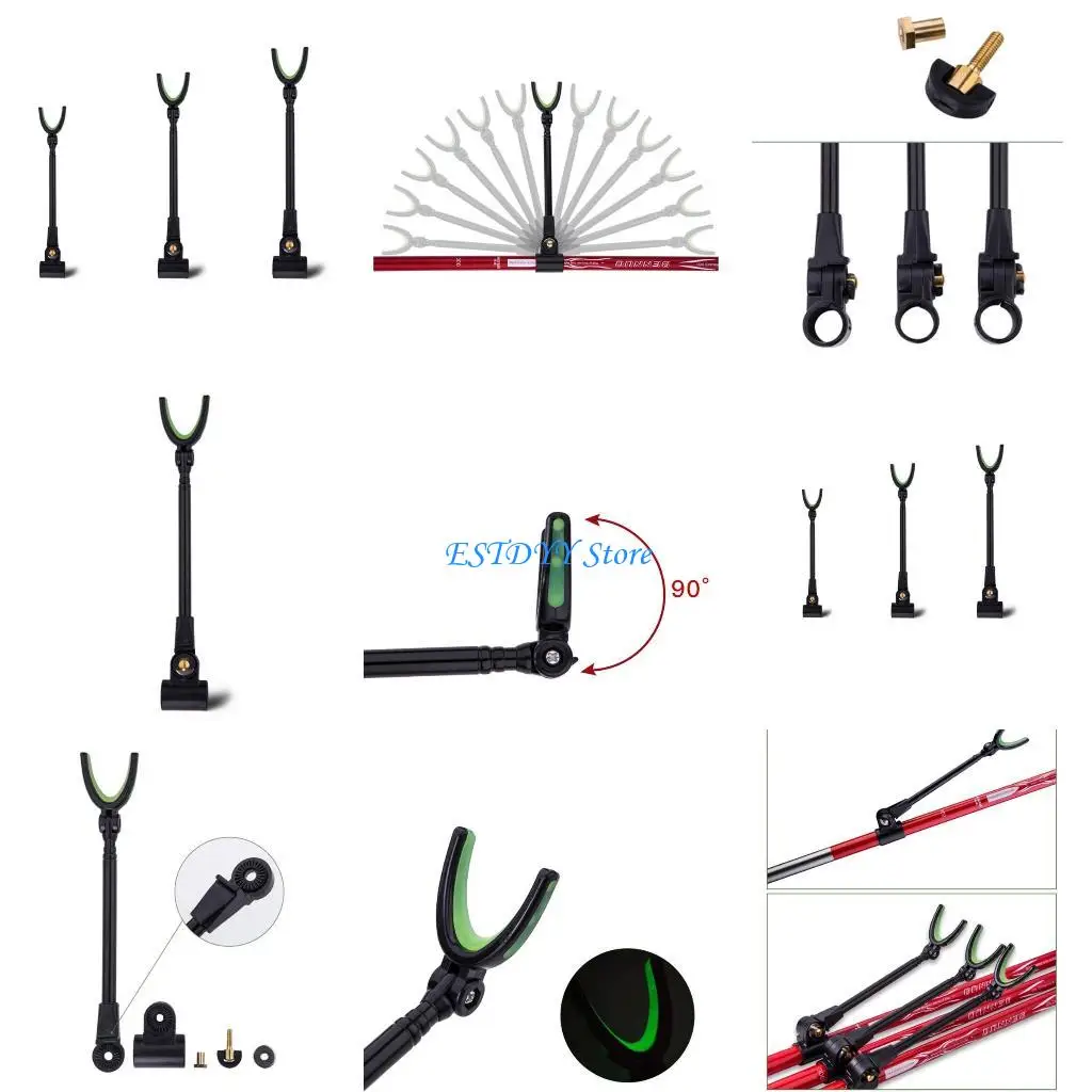 

G6DE Luminous Anti-skid Fishing Rod Pole Stand Rear Hanging Bracket Holder Telescopic