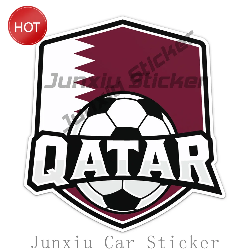 Qatar Flag Soccer Vinyl Sticker Expressive Design For Car Body And Rear Window Vehicle Styling Decal Automotive Accessories
