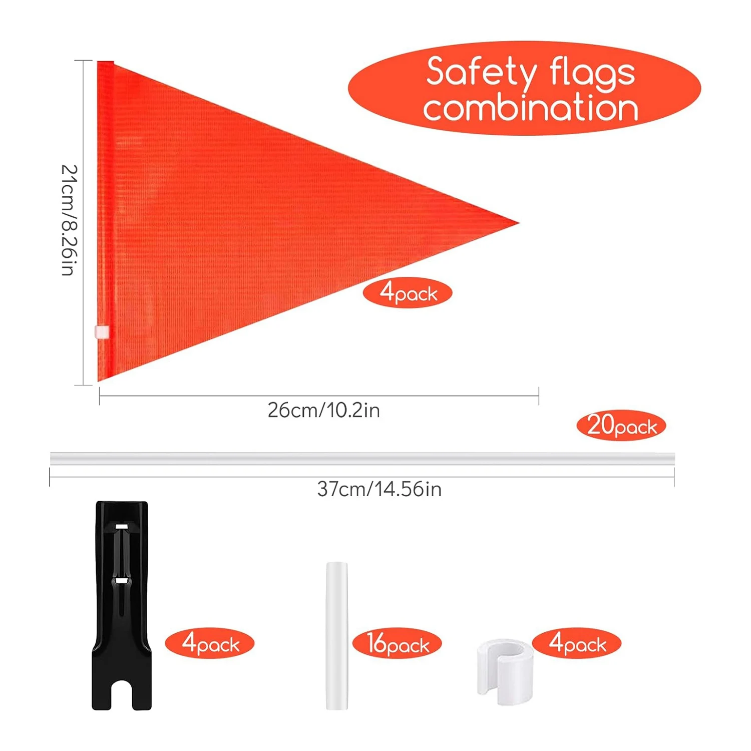 1 Set 6Ft Bike Safety Flag with Pole and Mounting Bracket,Adjustable High Waterproof Bicycle Trailer Safety Flags