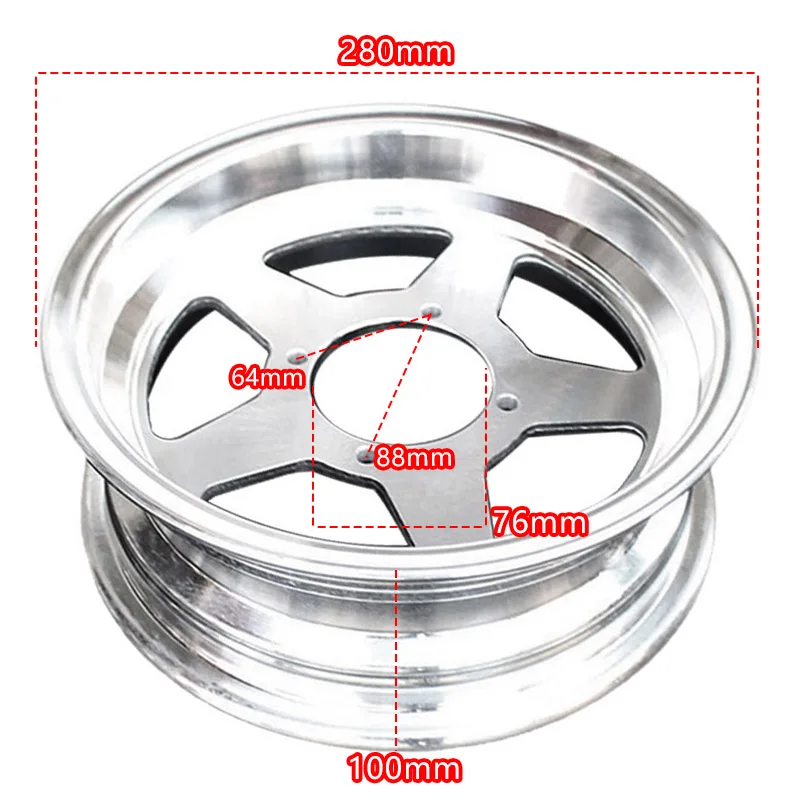 Monkey Bike Motorcycle Accessories Modified 2.75-10 Front or 3.50-10 Rear Aluminium Alloy Wheel Hub 10 Inch Wheels Vacuum Rims