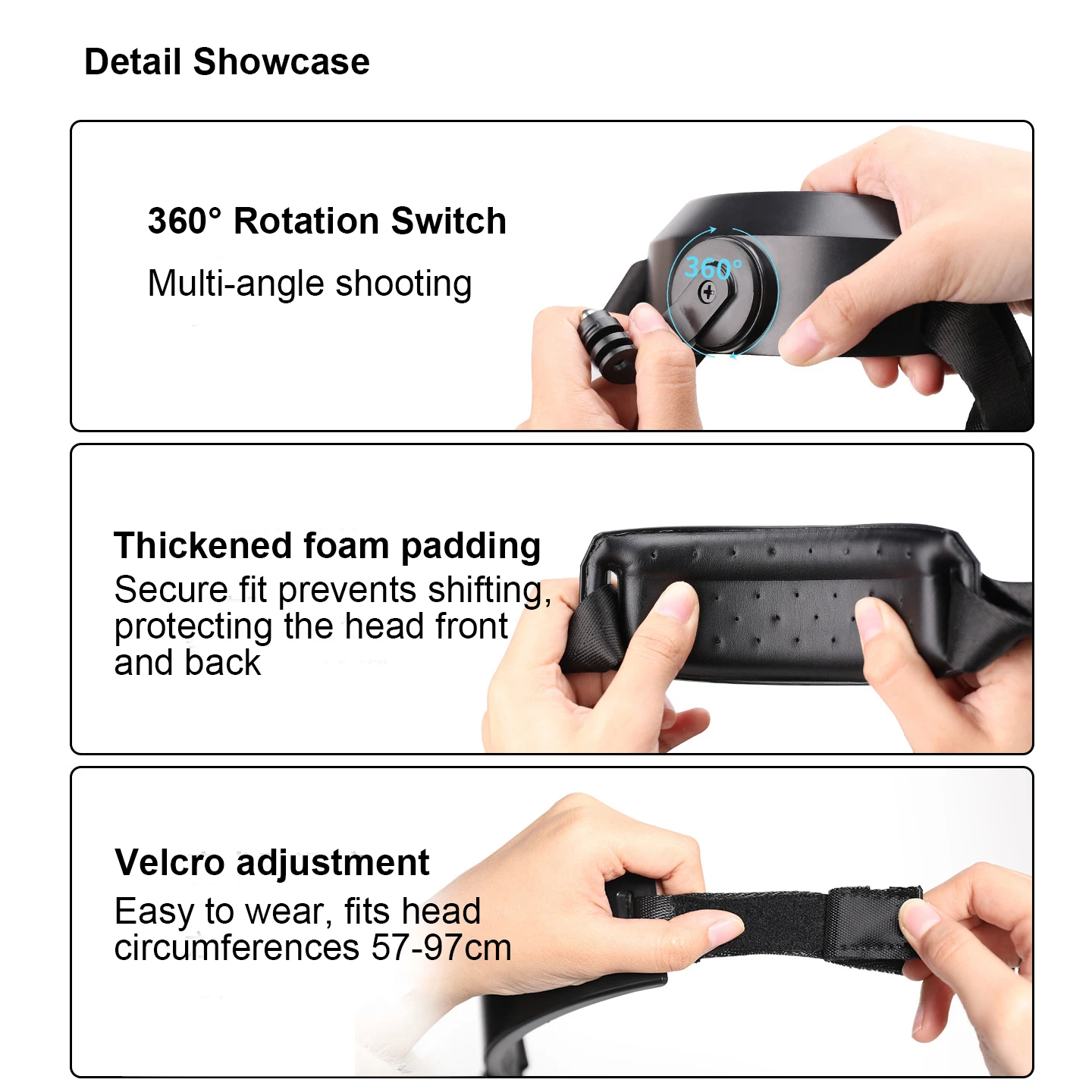 

Head Strap Mount for DJI Action6 Camera,Wearable and Hands-Free Headband with Quick Release Adapter,360 Rotation POV Recording ​