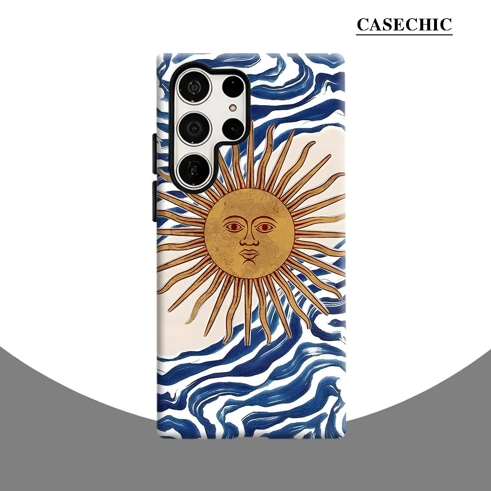 Sun Over Waves Phone Case for Samsung Galaxy S26 S25 Ultra S24 S23 Ultra Plus Shockproof Double layer tough Back Cover