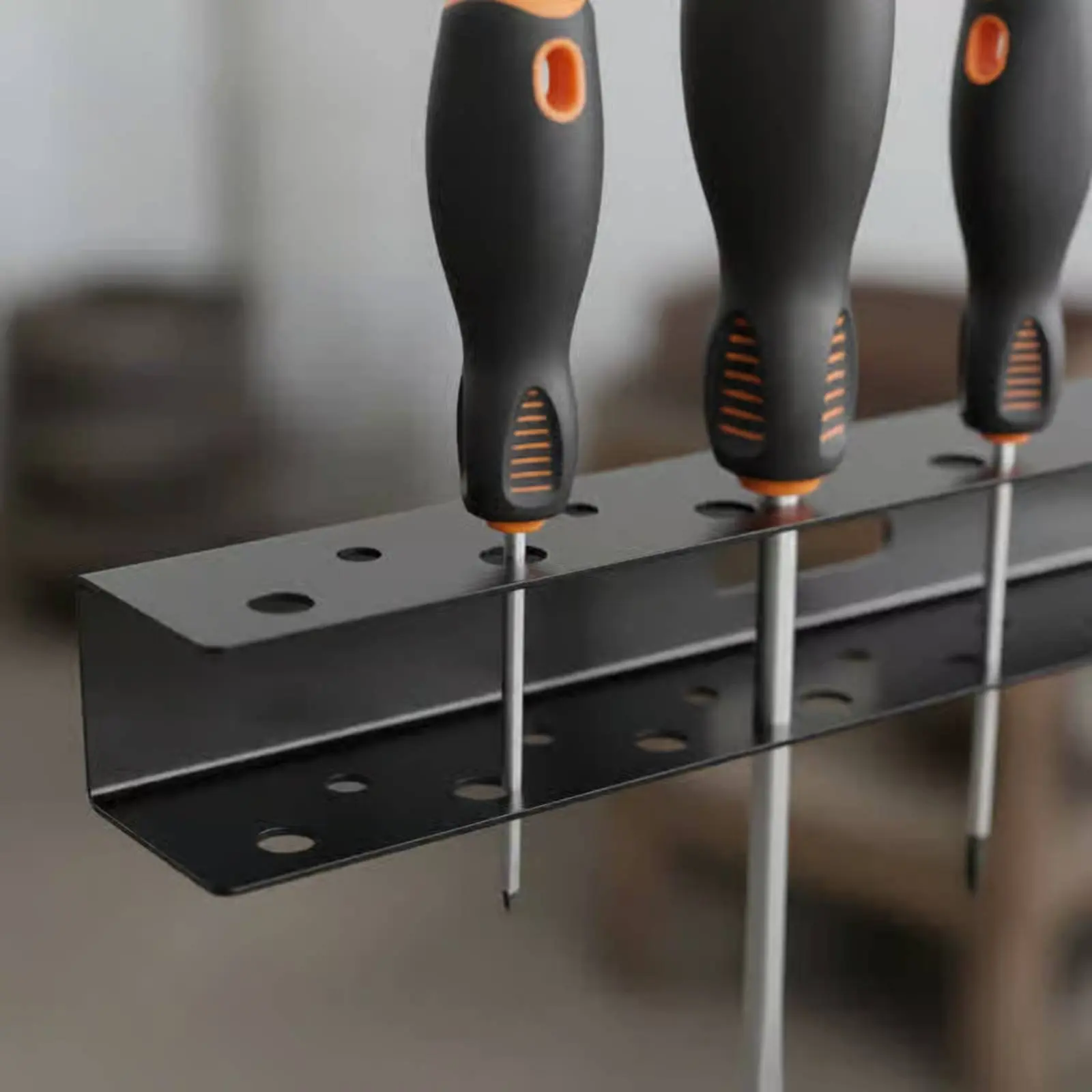 Screwdriver and Plier Rack Sturdy-Duty Wall Mounted Tool Organizer Pliers Storage Rack Space Saving Wall Mount Tool Organizer view 6