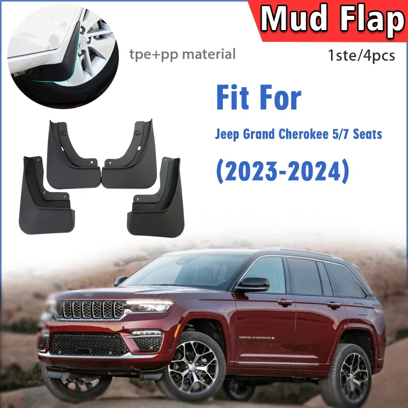 

2023 2024 2025 Front Rear 4pcs FOR Jeep Grand Cherokee Mud Flaps Guard Splash Mudflaps Mudguard Fender Car Accessories