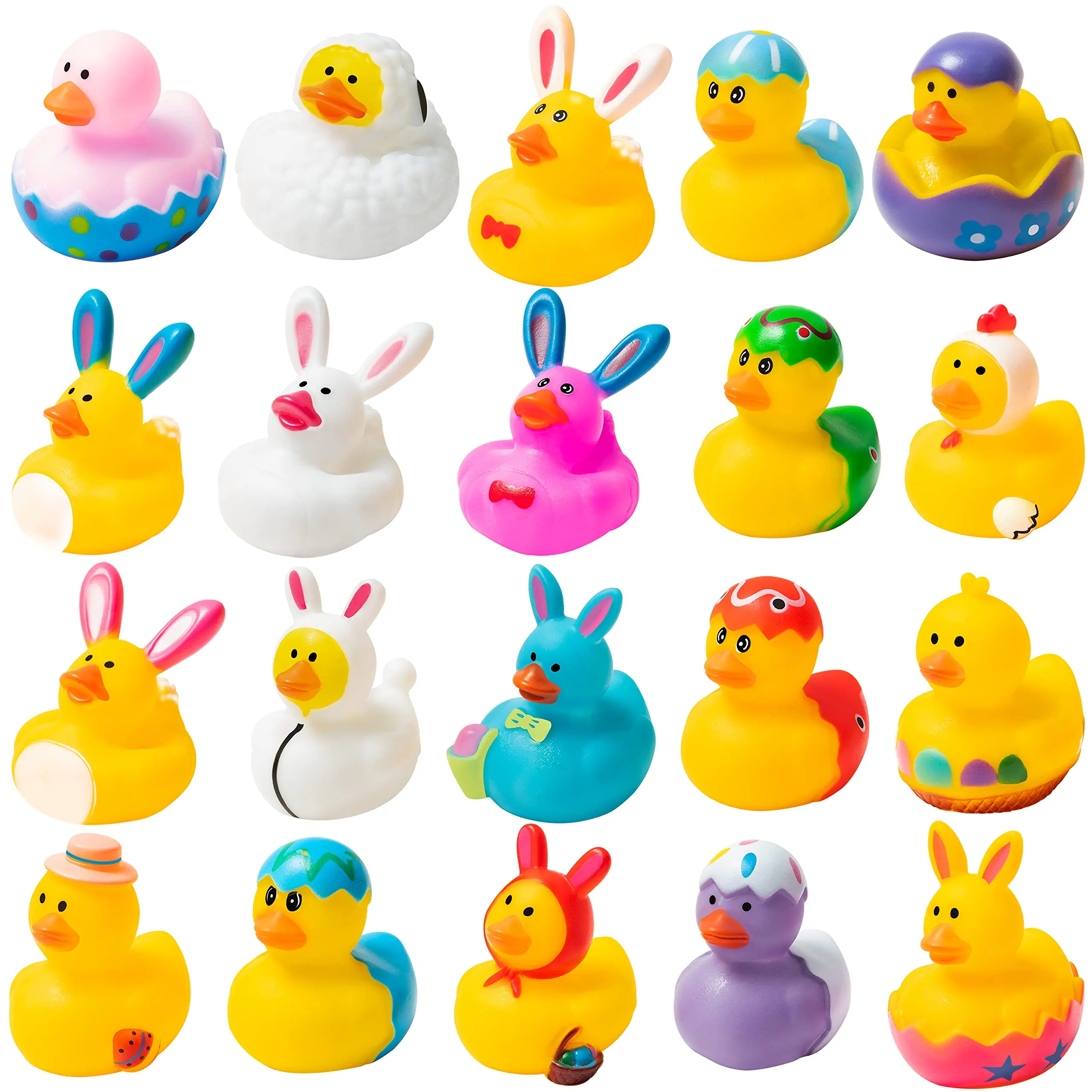 12/24/36 Rubber Ducks Easter Basket Stuffers - Easter Eggs Filled 50PCS Bulk Cute Funny Duckies,Resurrection Party Favors Gifts