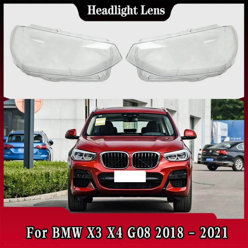 

For BMW X3 X4 G08 2018 2019 2020 2021 Car Accessories Headlight Lens Cover Headlamp Shell Transparent Lampshade Plexiglass