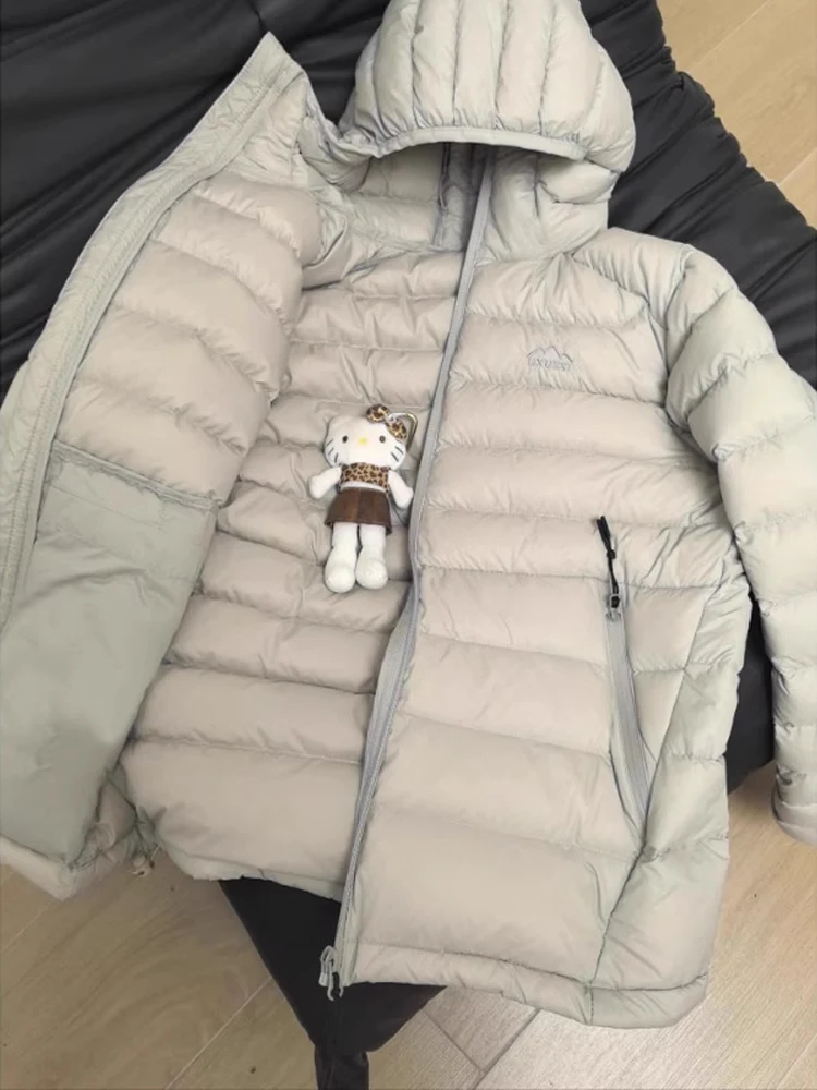 

Ey ort Thiened Cotton Jaet Мужчины Женщины Sle Легкое теплое зимнее пальто Youth Faion Свободный крой Длинная свеча на молнии Cl...