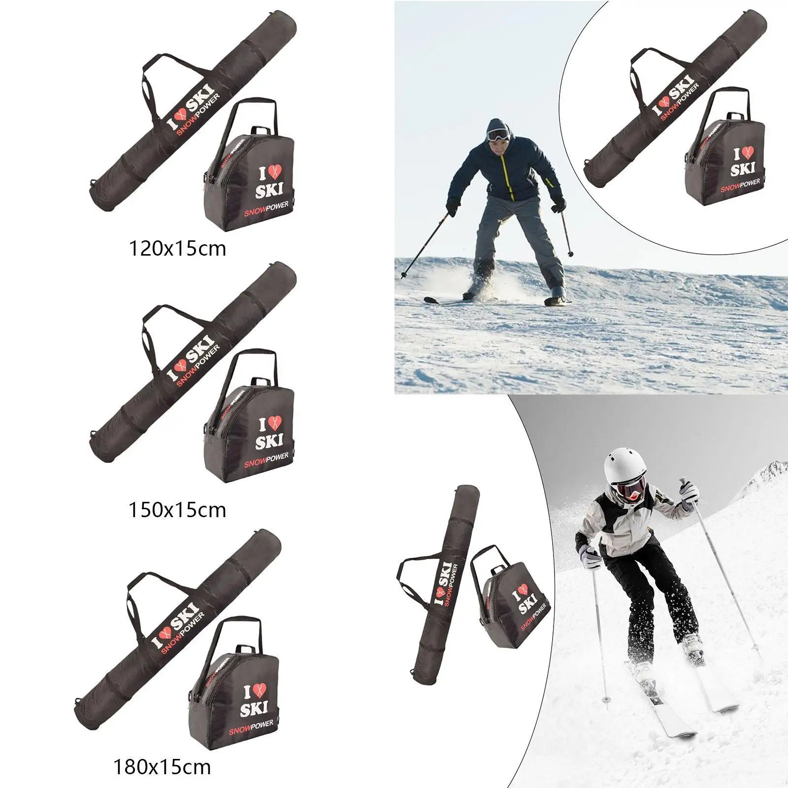 Snow Ski Bag Ski Storage Bag Transport Ski Gear Portable Ski Travel Bag Ski