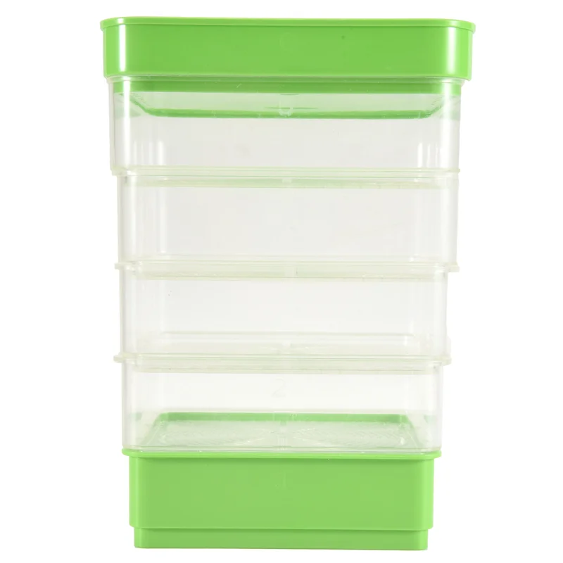 A23E-Bean Seed Germination Kit, Micro-Green Plant Growing Tray, Drain Tray, Four-Tier Stackable Sprout Growing Kit