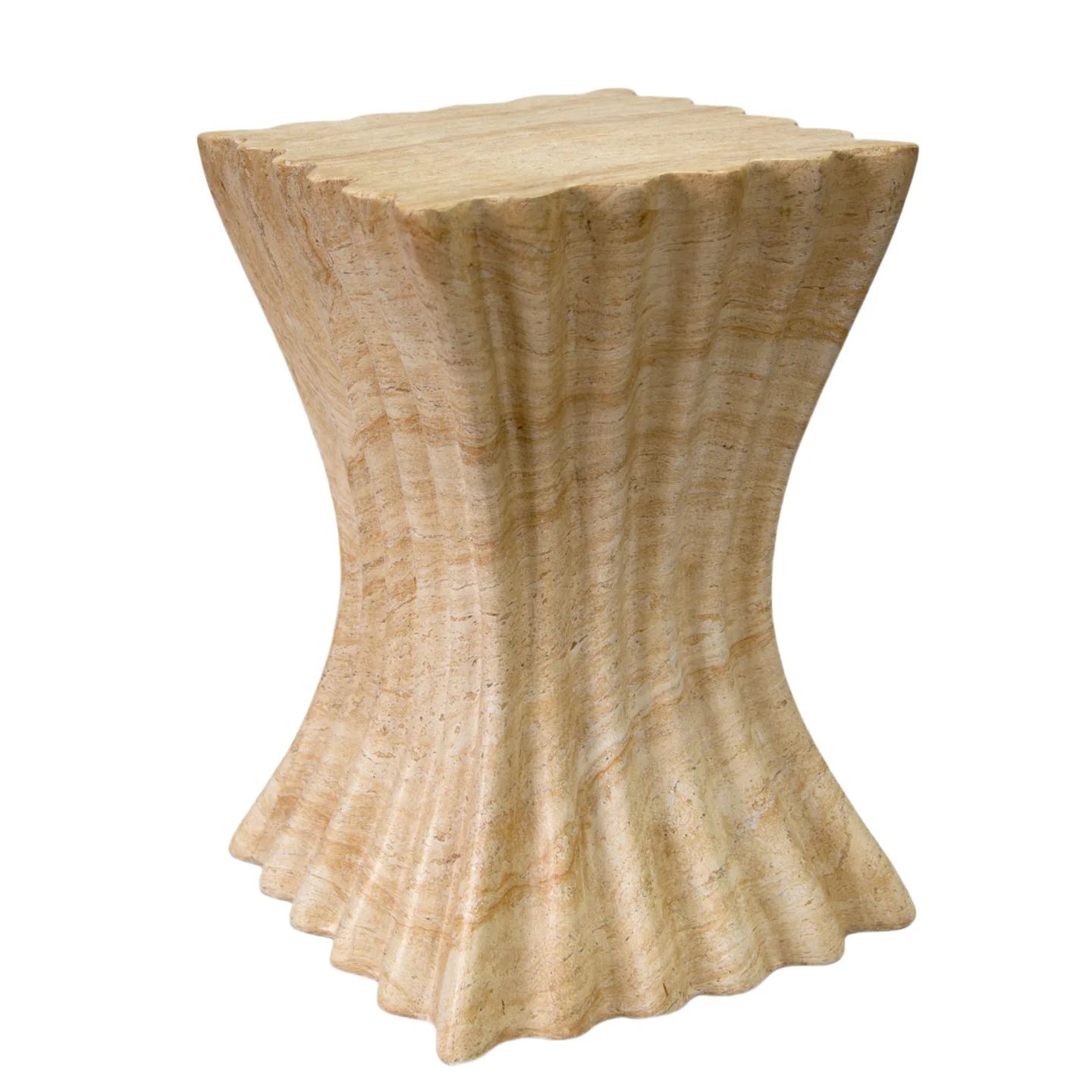 Medieval style imitation travertine edge table creative wave shape coffee table cafe special-shaped corner table
