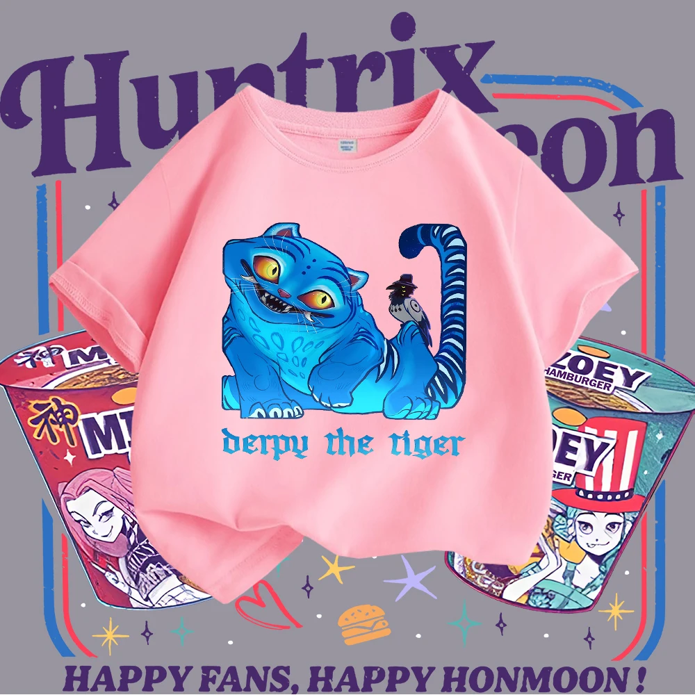 تي شيرت للأطفال على طراز KPOP مستوحى من Y2K مع رسومات قطة زرقاء لطيفة وطيور، تي شيرت عصري مطبوع عليه حيوانات كرتونية للأطفال، فريد من نوعه