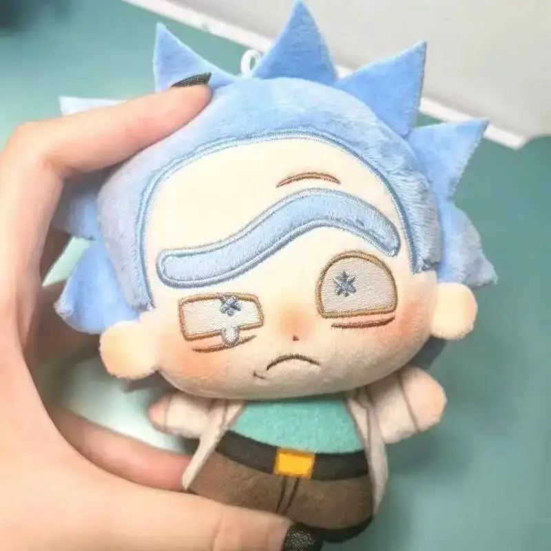 Neuer 10cm Rick und Morty Plüsch-Anhänger, süßer Mini-Cartoon-Stofftier-Schlüsselanhänger, Spiel-Peripherie-Geschenk – Detail 1