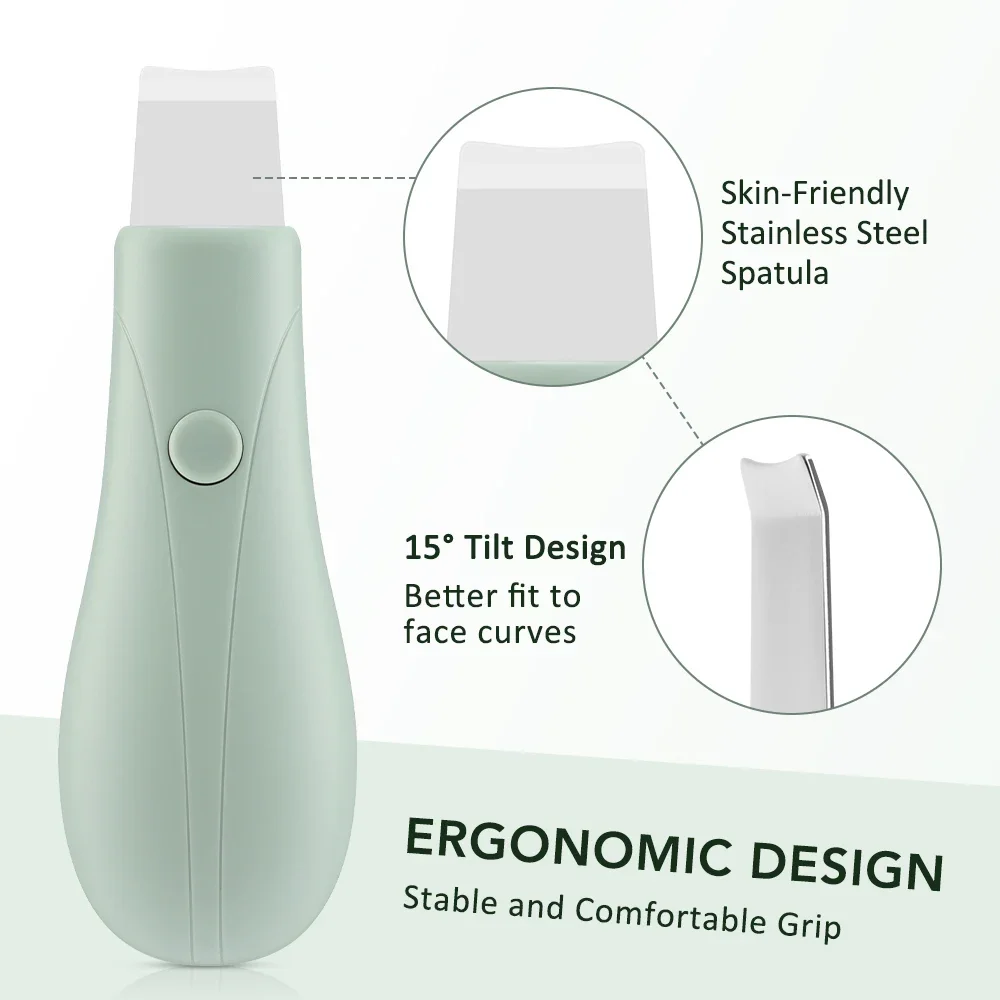 Skin Scrubber Hoogfrequente gezichtsspatel Gezichtshuid Exfoliator Schraper en mee-eterverwijderaar Poriereiniger Gezichtsdiepe reiniging