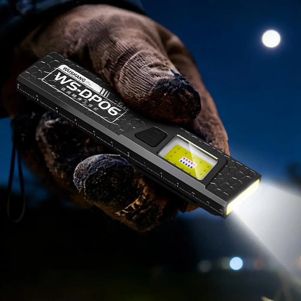 Portable Flashlight Powerful COB Floodlight Intelligent Battery Display Portable Mini Torch Light Outdoor Hiking