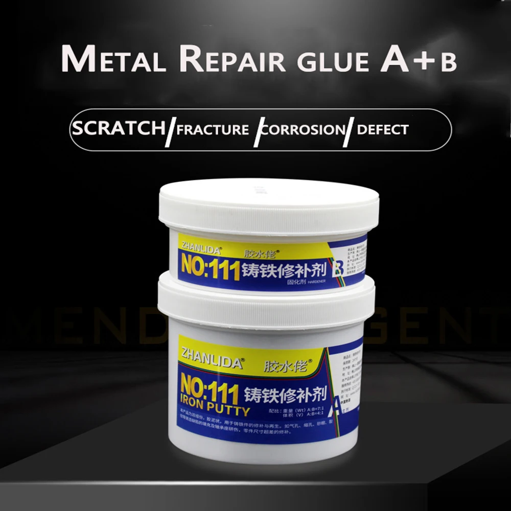 500G AB Metal glue for Industrial Metal Cast Iron Defects Sand Hole Water Tank  Pipe High Temperature Resistance Leak Prevention