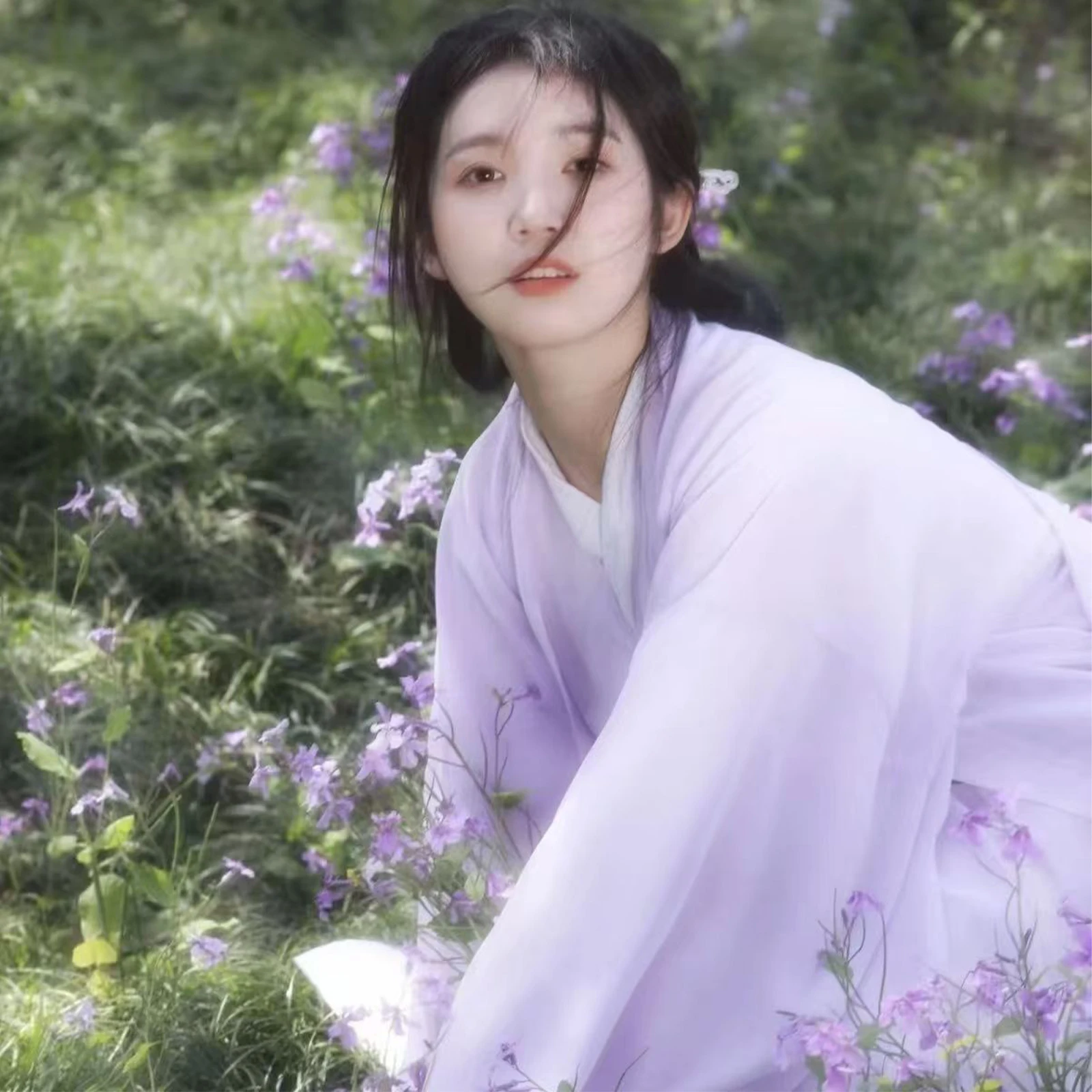 Women Purple Hanfu Wuxia Costume Big Sleeve Kimono Robe FairyCosplay AncientChinese Outfit Song Dynasty Modern Stage Performance