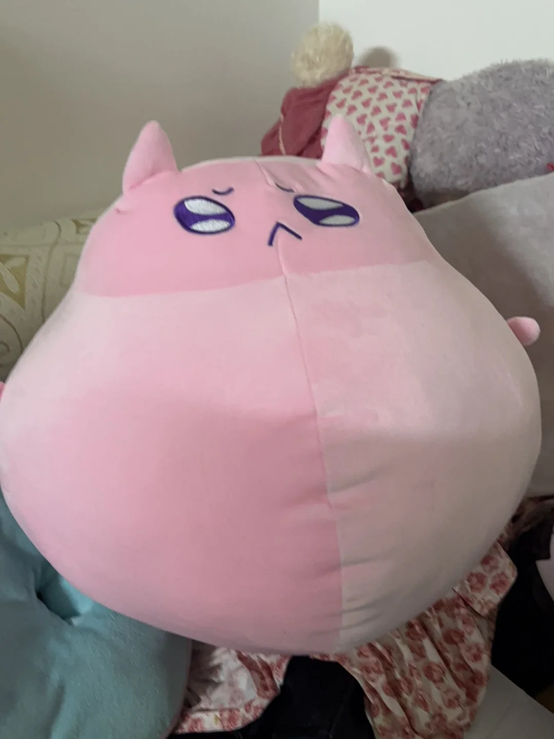 40cm Pink Cat Plush Pillow, Super Soft Stuffed Animal Doll, Kawaii Anime Kitty Cushion Sofa Decor Birthday Gift For, Girls