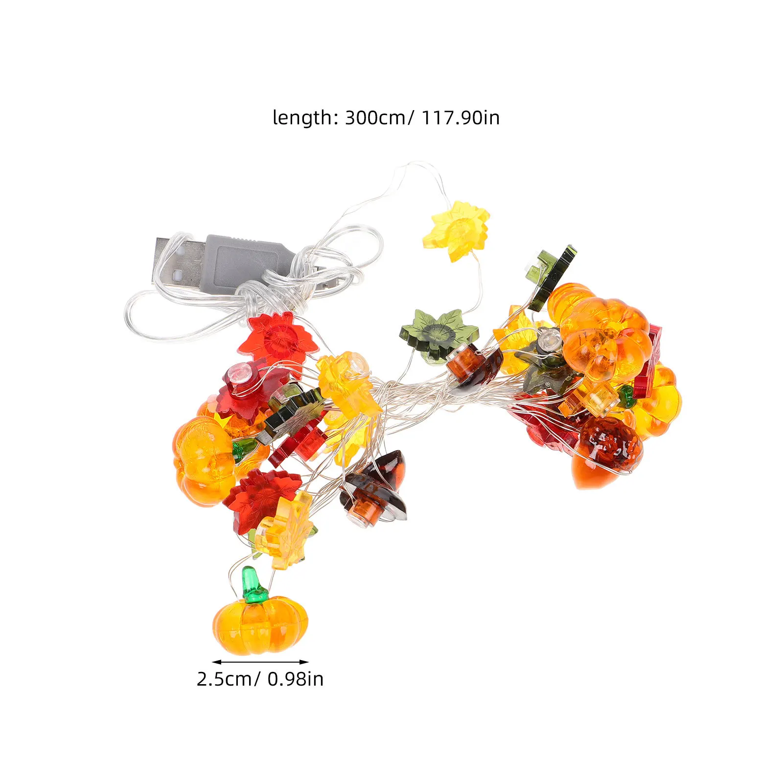 20 متر 50Led الخريف سلسلة أضواء لجميع القديسين ديكور الحفلات داخلي في الهواء الطلق غرفة نوم الخريف الديكور الشكر نافذة الجنية أضواء #4