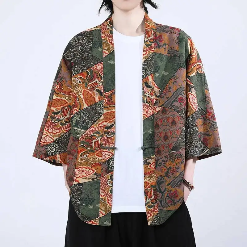 Ethnic Style Print Yukata Men Women Fashion Cotton Linen Cardigan Blouse Asian Clothes Harajuku Japanese Cosplay Kimono view 6