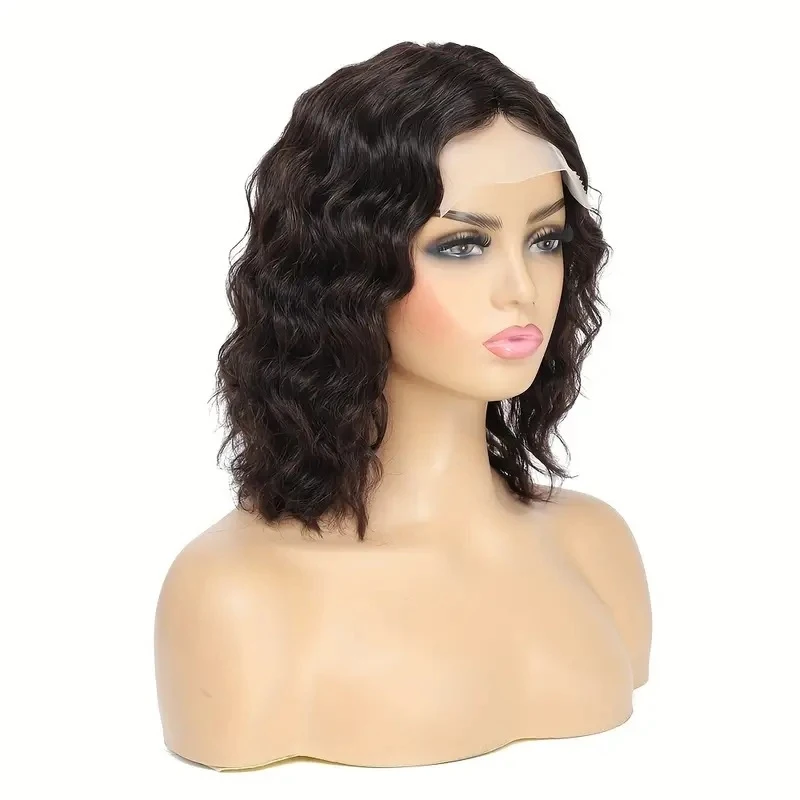 

Fashionable wavy curly African lace front wig cap