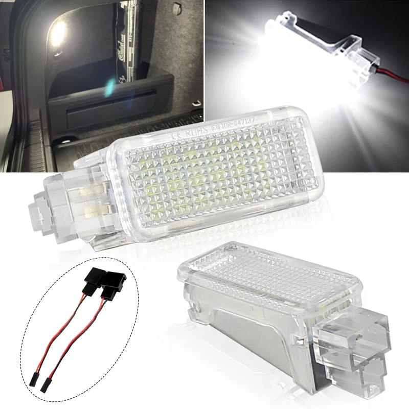 Ksenonowe białe LED-owe oświetlenie pod drzwi, do przestrzeni na nogi, lampka bagażnika do Audi A2 A3 A4 A5 A6 A7 A8 RS4 RS6 R8 TT 4B0947415 7L6947101