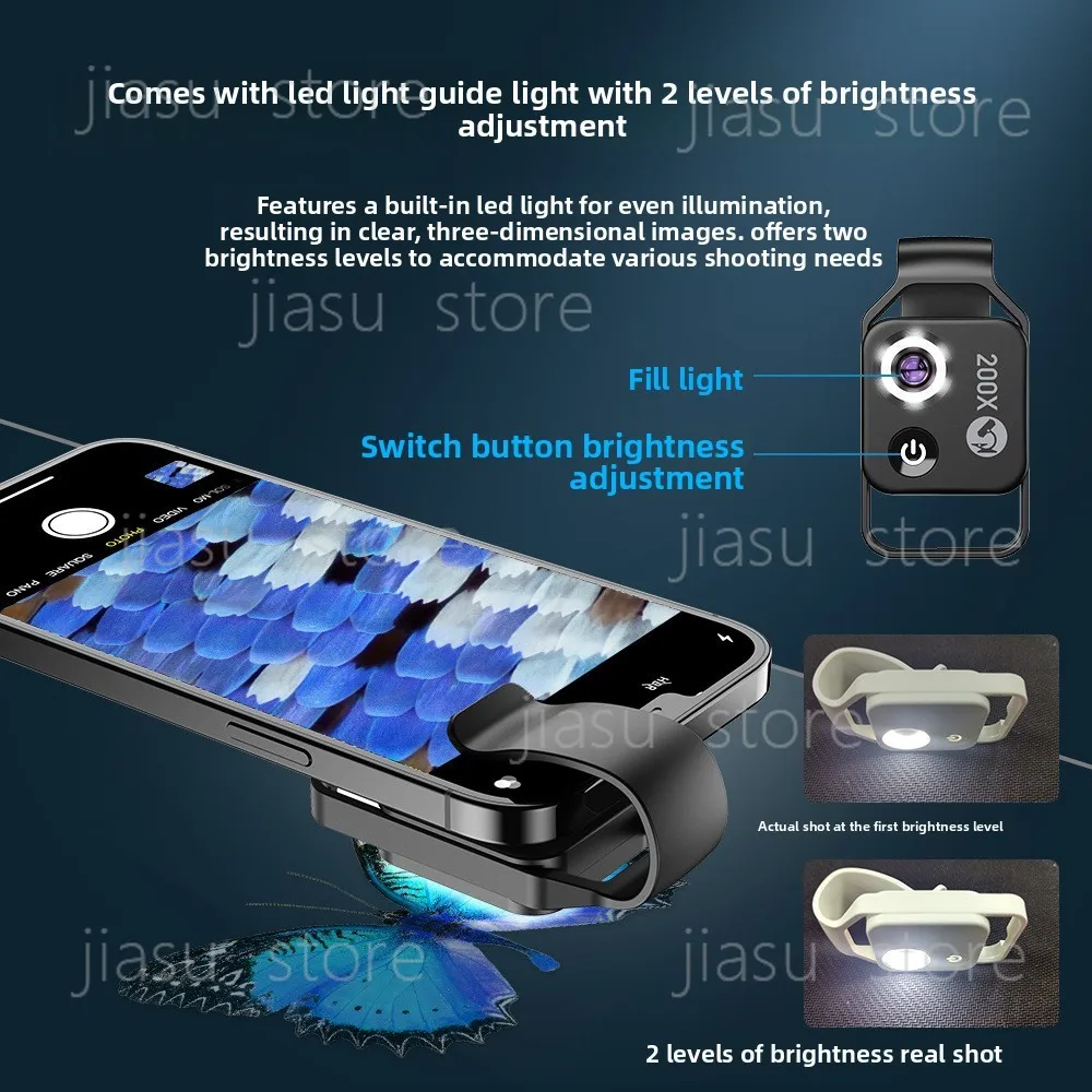 200 Times Magnification Mobile Microscope Lens CPL Mini Portable Children Science Teaching Tool