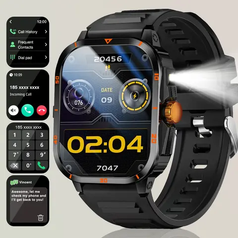 2025 New Smart Watch with LED Men Women Camera Take Photos Record Video Health Monitor Sports Fitness BT Call Smartwatch