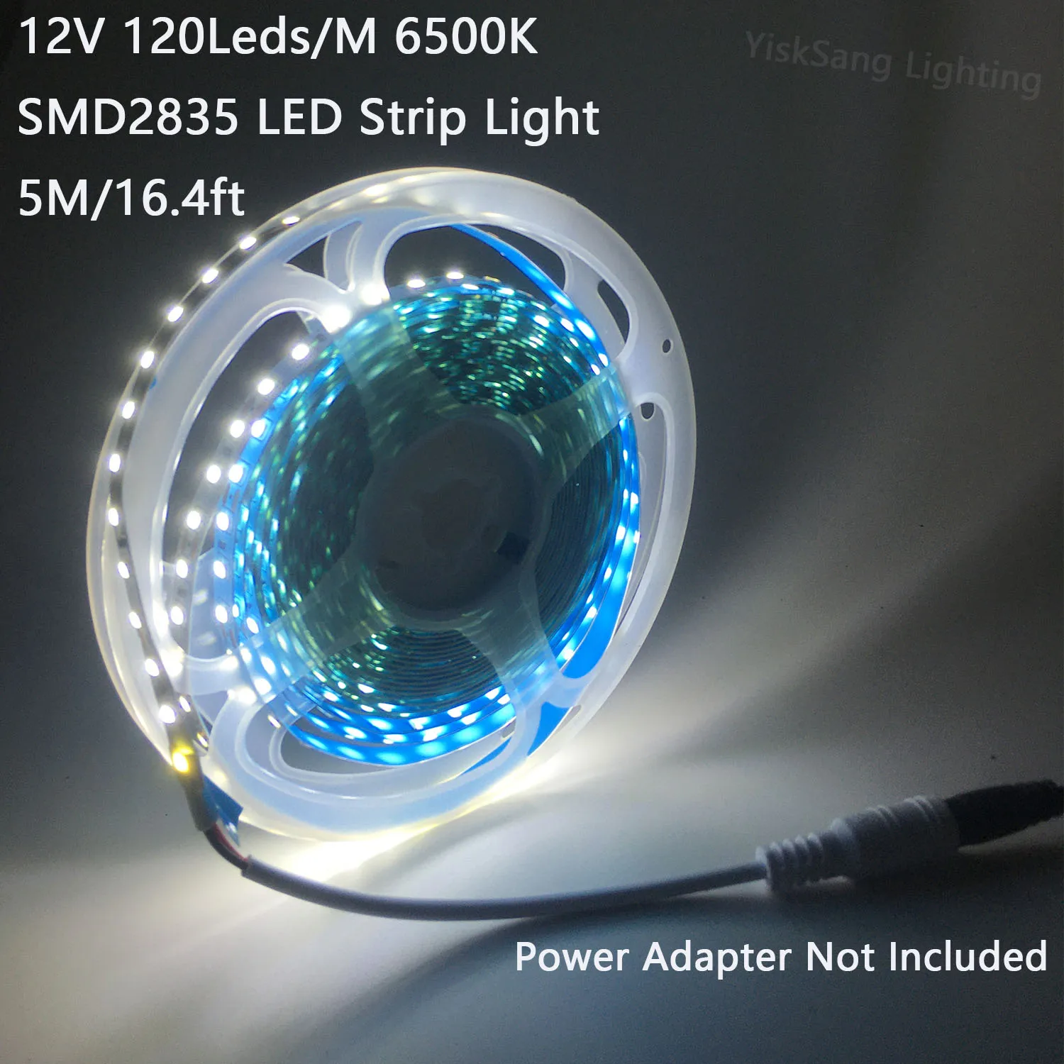 

2Pcs 16.4Ft/5M 12V 600 Led Strips with Dc Connector, 8mm Wide, 6500K White Light Led Strip, Self-Adhesive, Cuttable Led Strip for Indoor Bedroom Kitchen Cabinet Lighting, Shopping Mall, Hotel, Office Under-Cabinet Lighting, Birthday Party Halloween Christ