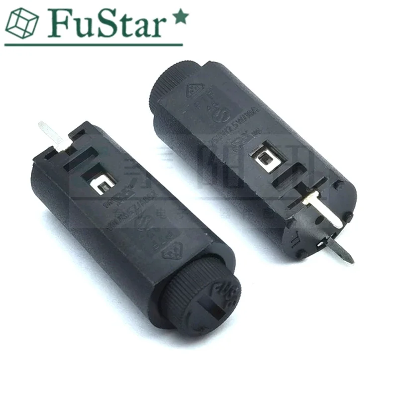 10Pcs=5Set PTF45 PTF50 Safety Socket 5*20 Imported Fuse Holder PCB Plug-in Welding Vertical  Base With 5pcs Glass Fuse PTF-45/50