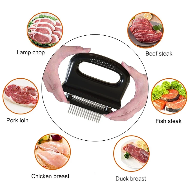 

Dual-Head Meat Tenderizer Mallet - Stainless Steel Needle & Flat Hammer for Steak, Chicken, Home Kitchen Pounding Tool
