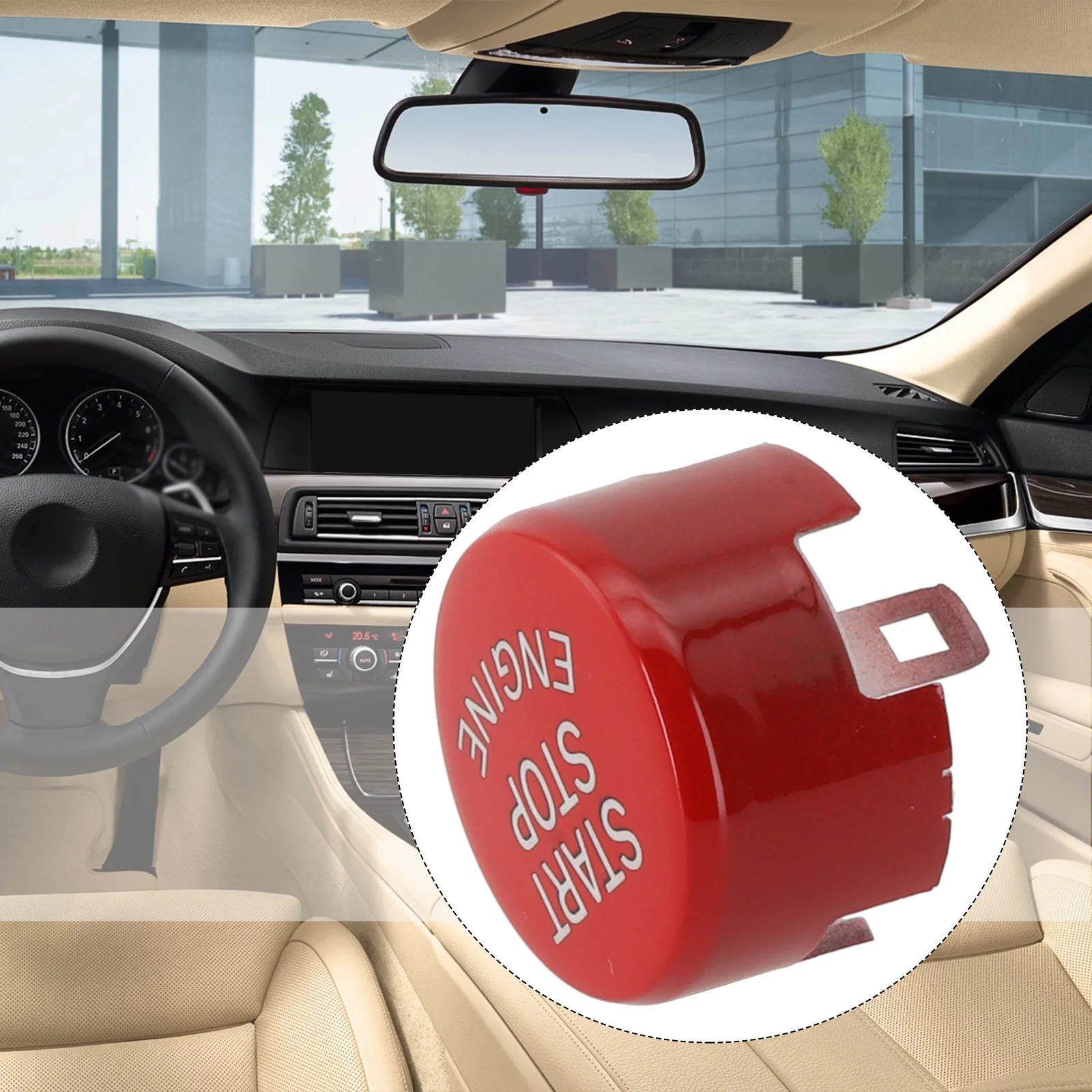 Red As Pictures Engine Start Stop Switch Red Start Button Wear-resistant ABS Plastic Material Direct Replacement