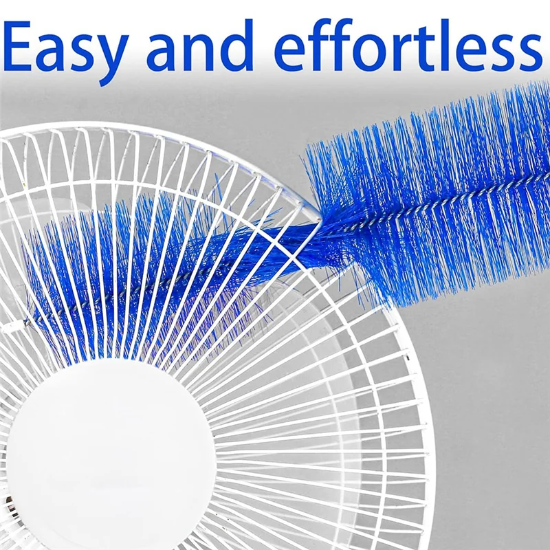AT63-3 Pcs Cobweb Duster Bendable Fan Duster Plastic Dust Cleaner Microfiber Head Ceiling Brush Reusable Dirt Remover For Fan