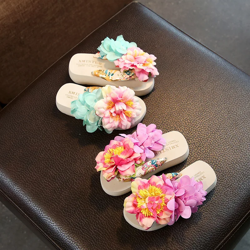 Girl\'s Slippers and Slippers Beach Vacation Fashion Summer Shoes Parental Sandals and Slippers Flower Slippers Beach Shoes