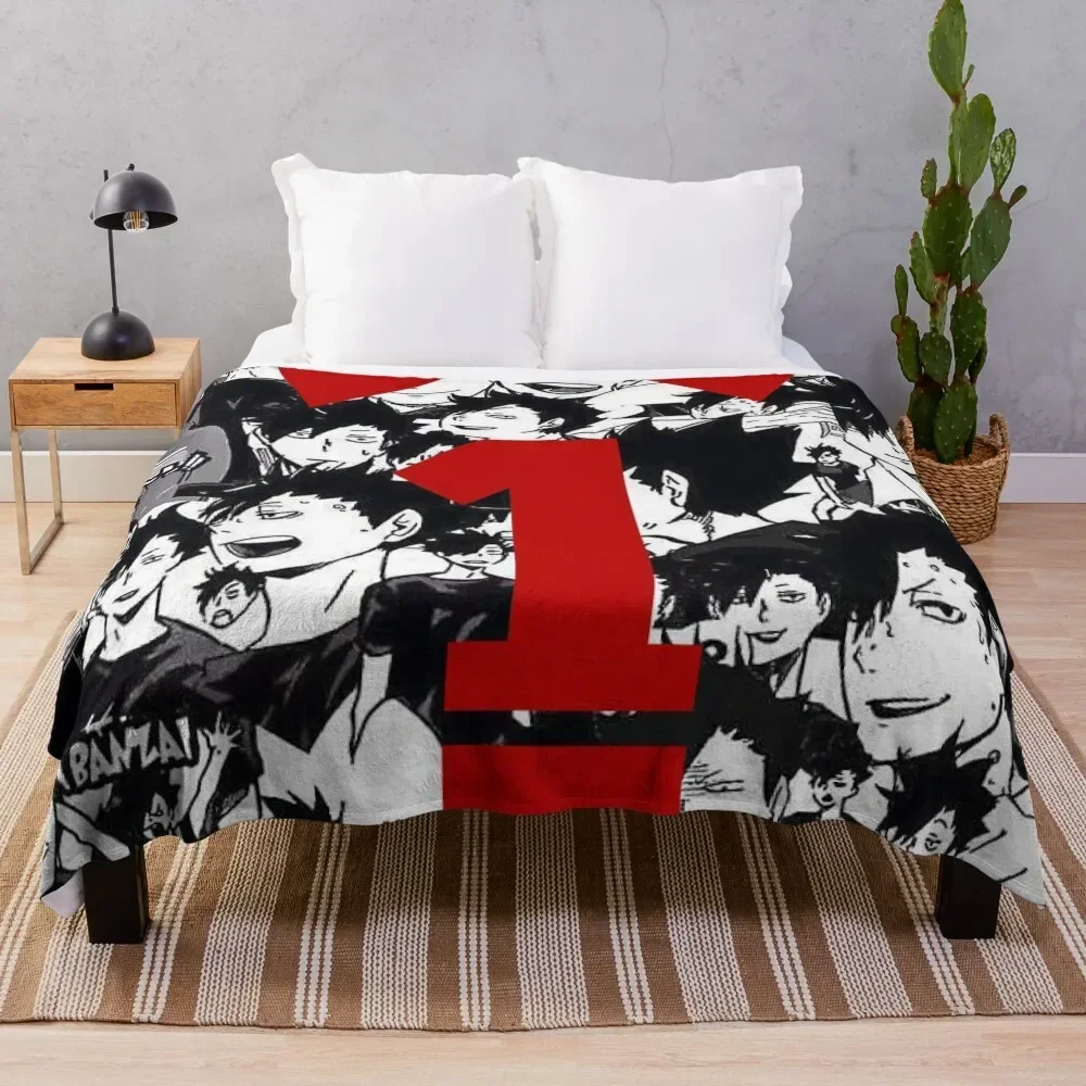 

kuroo jersey collage Throw Blanket Cute Plaid Nap bed plaid Blankets