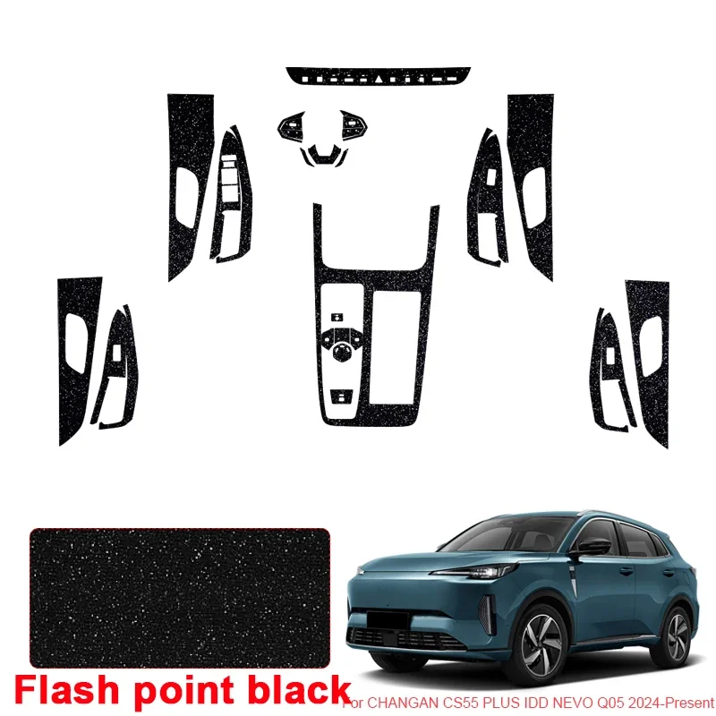 

Car Carbon Interior StickerWindow Lifting Panel Decal Gear Door Protective Film Accessory For CHANGAN CS55 PLUS IDD 2024-Present