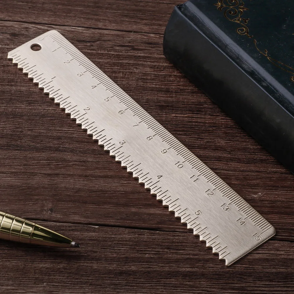 

1Pcs Students Brass Ruler Accurate Measure Creative Straight Rectangular Ruler School Supplies Student Measurement Tool