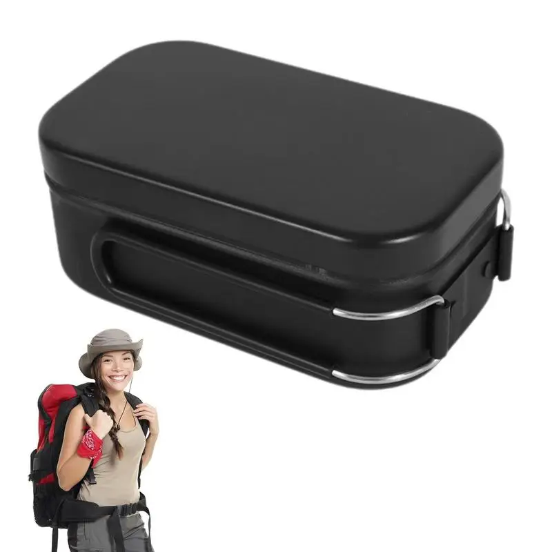 Metal Lunch Box Insulated Aluminum Lunchbox Container Water Level Scale Outdoor Cooking Utensils Anti-Scald Camping Gear