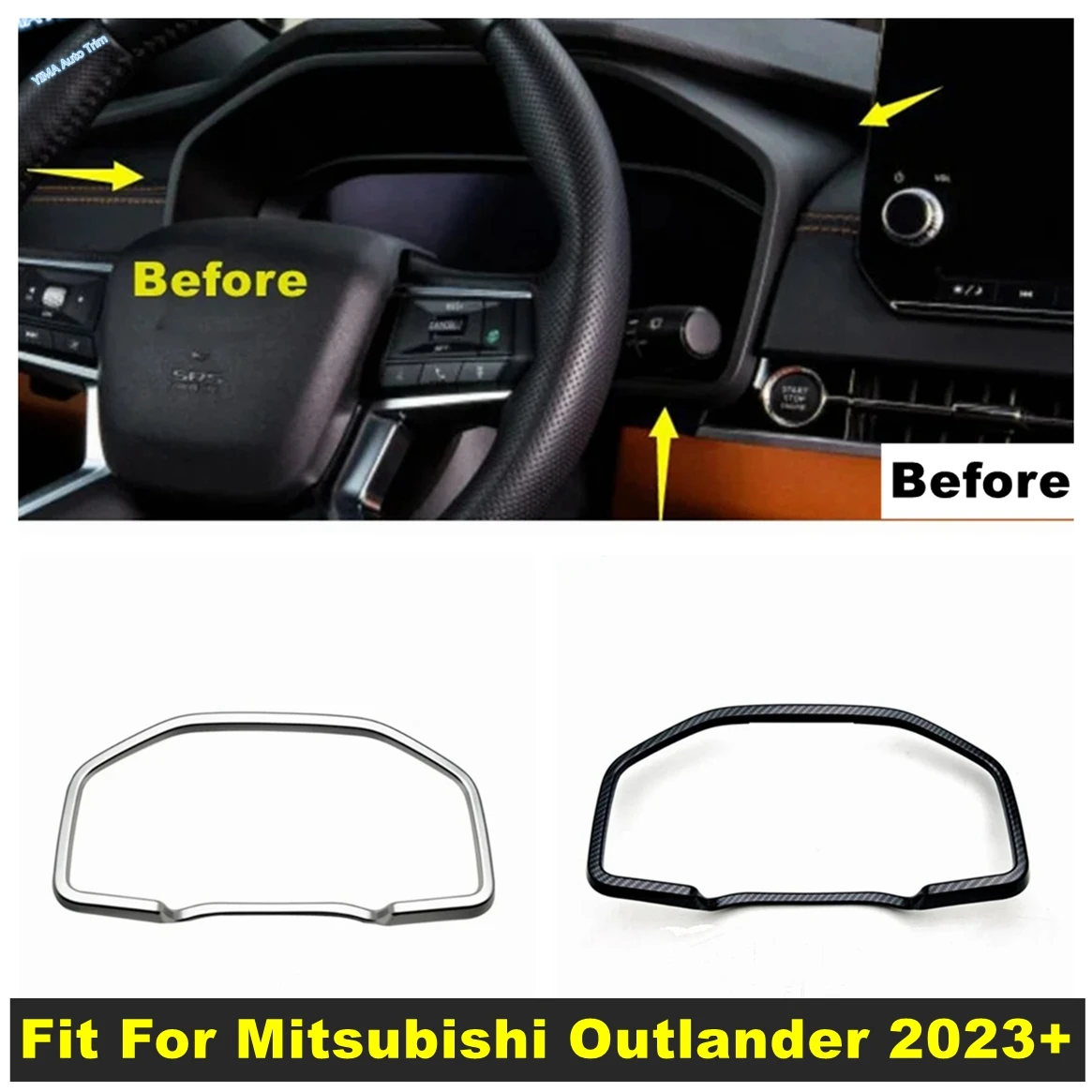 

Fit For Mitsubishi Outlander 2023 2024 Dashboard Instrument Panel Screen Frame Cover Trim Decoration Auto Interior Accessories