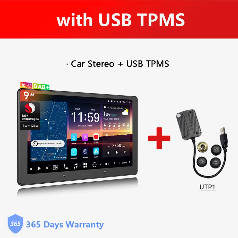 9 inch DAB Android autoradio dubbel 2 Din, AI Agent spraakassistent, LiveView externe camera bewaking parkeerhulp, 4G LTE Bluetooth stereo CarPlay scherm 2Din X10 Atotozone