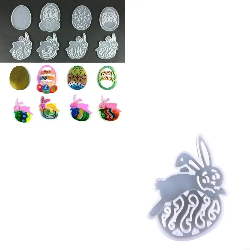 

Diy Easter Egg Bunny for Key Pendant Decorative Silicone Mold Easter Day Series Charms Resin Casting Mold for Home Decor