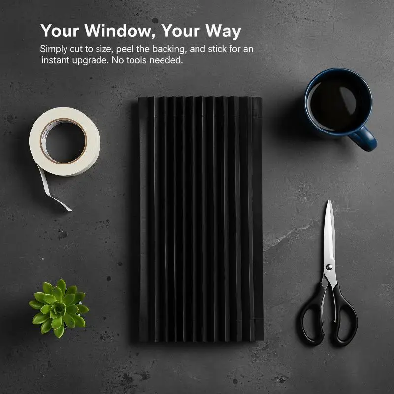 Self Adhesive Window Shades Cordless Window Blinds Pleated Fabric Shades For Privacy Light Filtering