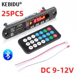 25PCS Car MP3 WMA Decoder Board 9V 12V Audio MP3 Player USB TF FM Radio Call Module Wireless Bluetooth 5.0 Car Kit For Speaker