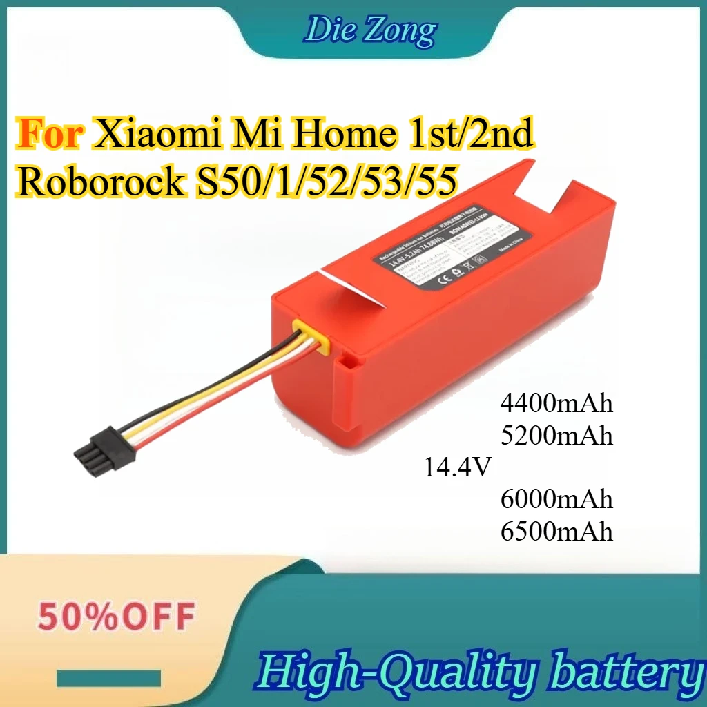 

Free Worldwide Shipping New Battery for Xiaomi Robotic Vacuum Cleaners 14.4V 4000-6000mAh 1st/2nd Roborock S50/1/52/53/55