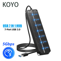 USB Hub 3.0 High Speed Multi USB Splitter Adapter 7 Port 4 Port Multiple Expander Hub Switch Extender 100CM Cable