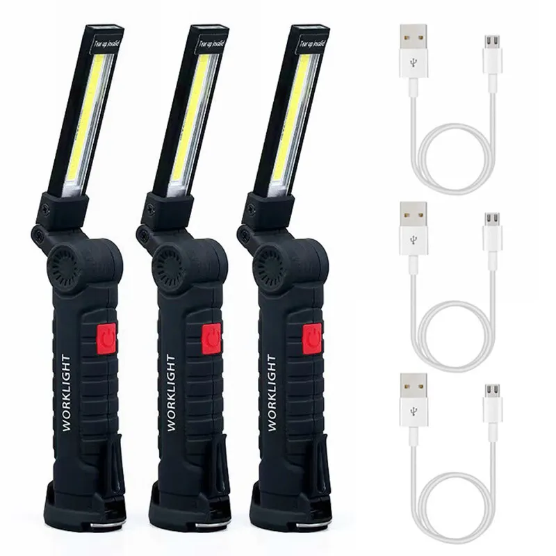 Multifunctional Folding Work Light Portable Camping Light Usb Rechargeable Flashlight With Built-in Battery Magnetic Lamp New