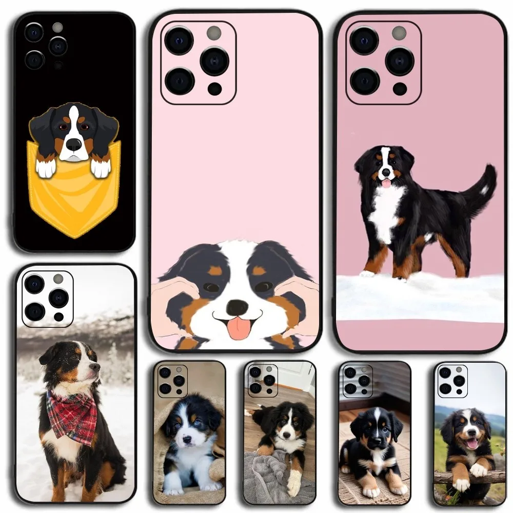 

Bernese Mountain Dog Animal Phone Case For Apple iPhone 15,14,13,12,11,Pro,X,XS,Max,XR,Plus,Mini Soft Black Cover