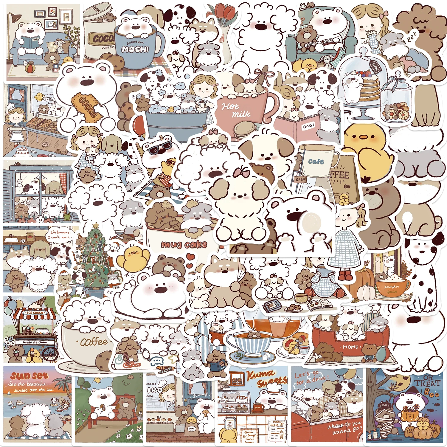 50pcs Cute Cartoon Miiiiichan Stickers Animals Anime For Laptop Water Bottle Luggage Notebook Waterproof Graffiti Vinyl Decals