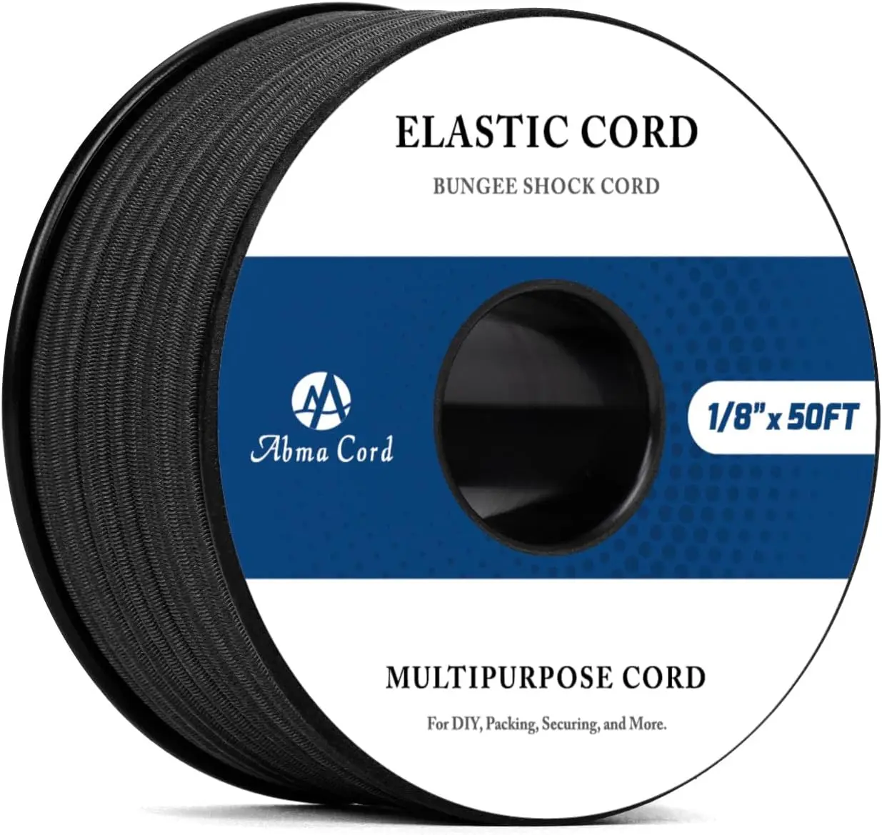 

Elastic Bungee Cord 1/8in x 50ft, Heavy Duty Shock Rope for Camping, Kayak, Tarpaulin, Trailer, Tent Pole, Black